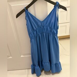 Altar'd State Blue Ruffled Sleeveless Top